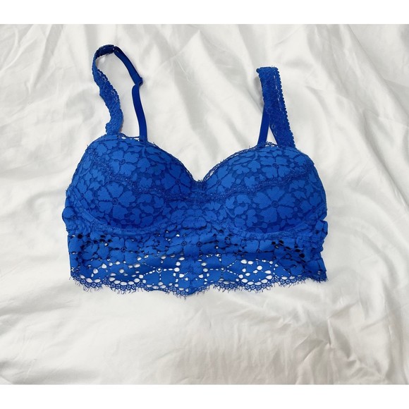 PINK Victoria's Secret Other - Victorias Secret Pink Eyelash Lace Blue Bralette XS
